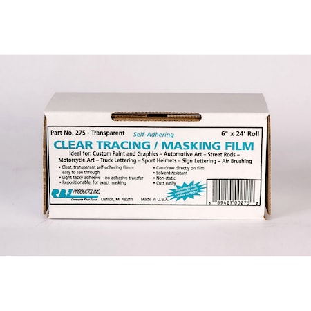 Rbl Products 6inX24in CLEAR TRACING/MASKING FILM 275